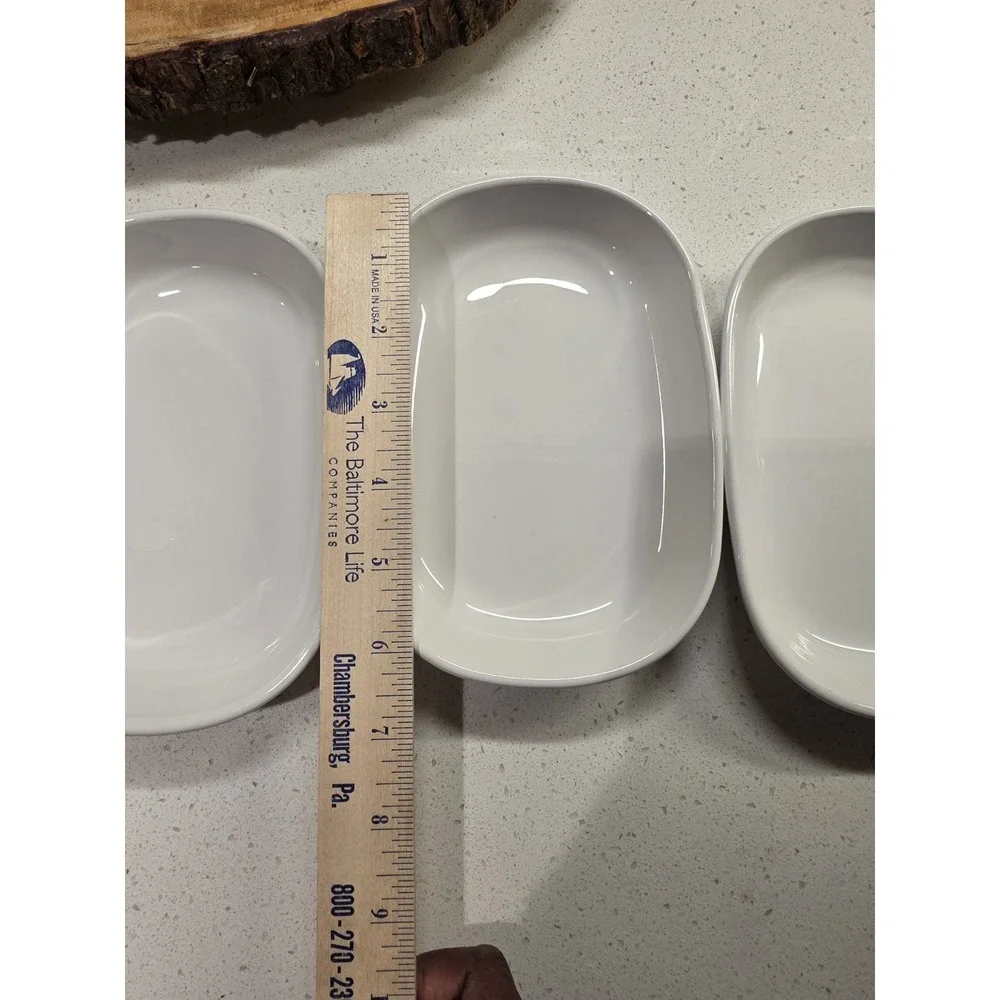 Set of 4 CORNING WARE SIDEKICK P-140-B White Set Oval Snack Dishes Clean